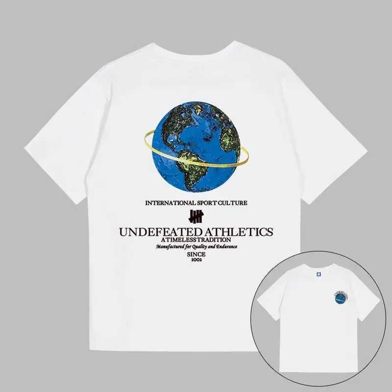 Men's T-Shirts 2025 Undefeated Loose Crew Neck Pullover Short Slve T-shirt for Men and Women Summer Trend Couples Oversized T Shirt Harajuku Y250