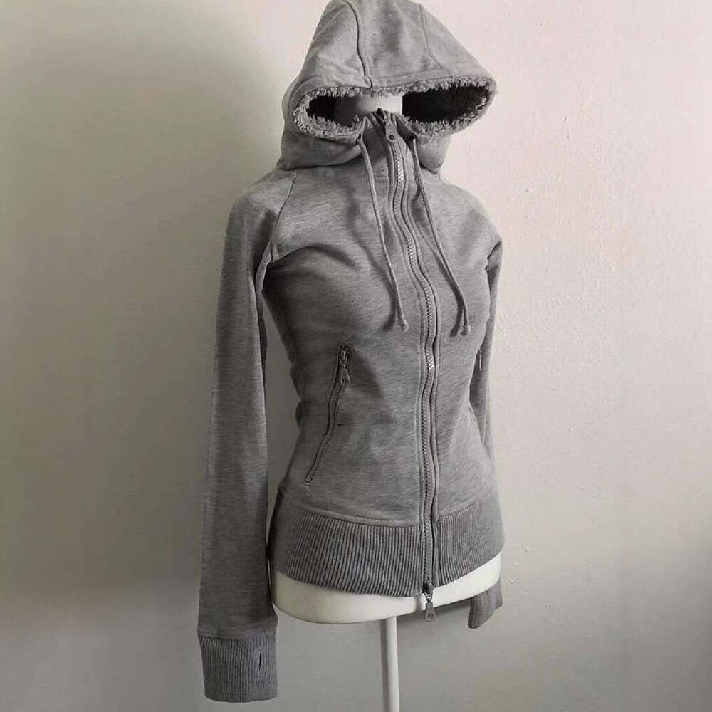 American Vintage Velvet Slimming Zipper for Women Winter Versatile Casual Hoodie