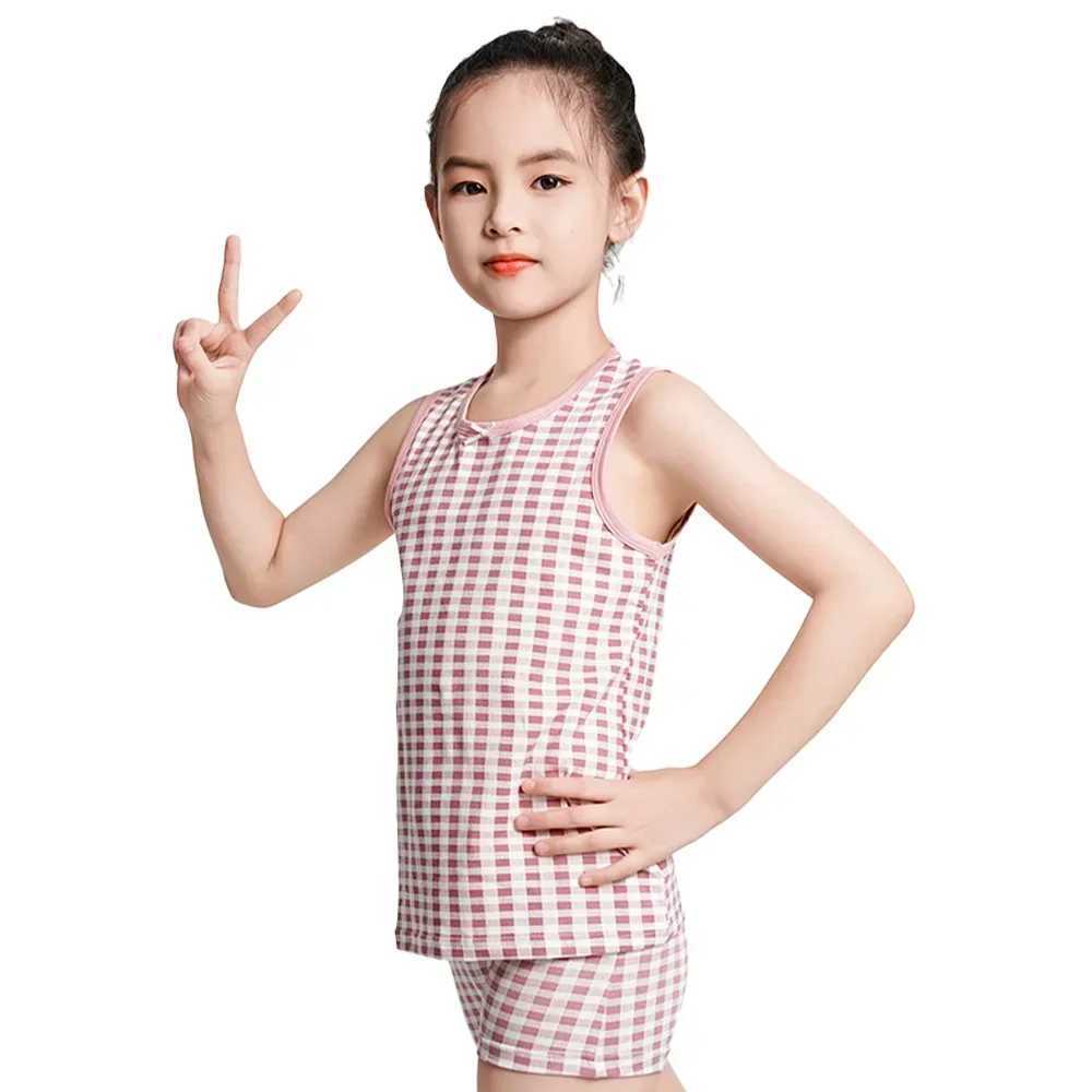 Pink Kids Clothes Set 8pcs Girls Vest Suit Childrens Clothing Set Baby Cotton T-Shirts Shorts Quick Dry Sleeveless Tank Top 2024 X250224