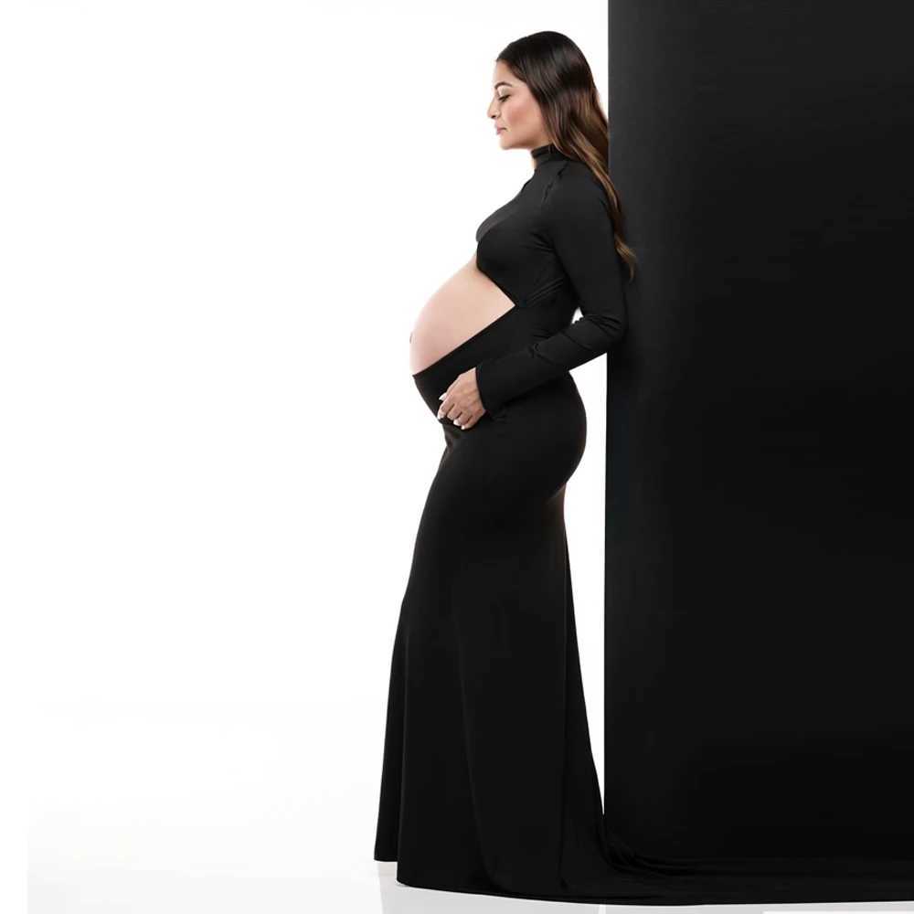 Maternity Photography Props Dress Sexy High Stretch Fabric Slim Fit Open Belly Dress Photo Shoot Dress For Pregnant Women X250224