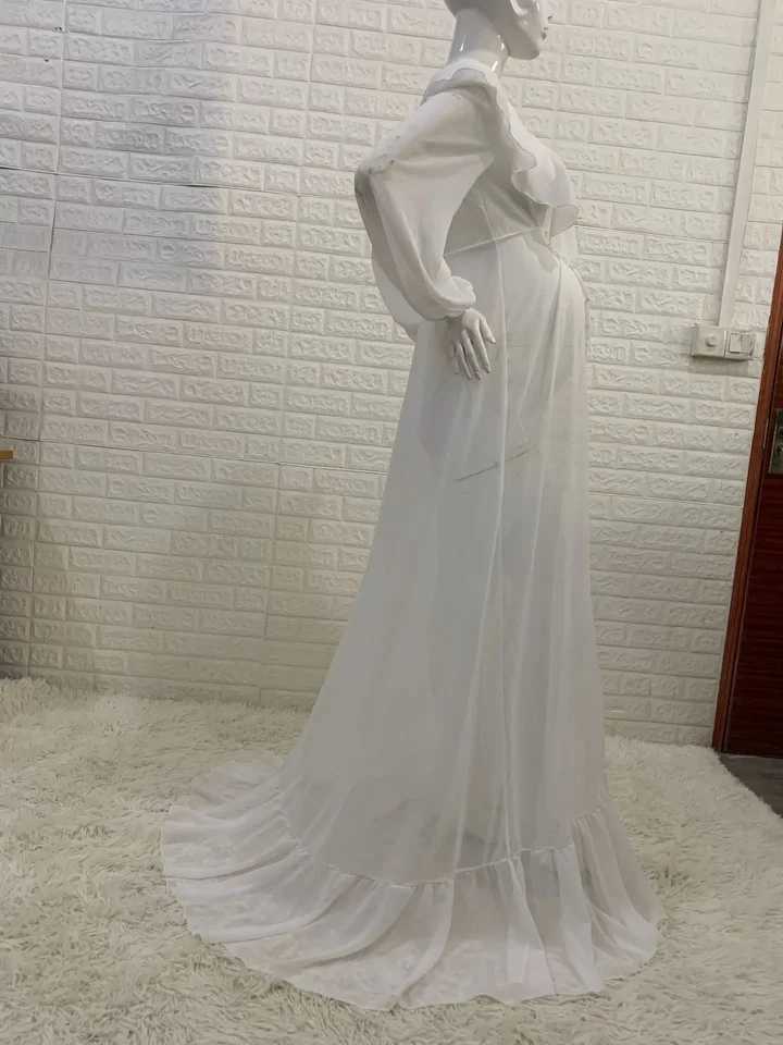 Maternity Photography Props Outfit Pregnancy Chiffon Long Strappy Dress For Photo Shoot Set Elegance Style Maternity Dress 1253 X250224