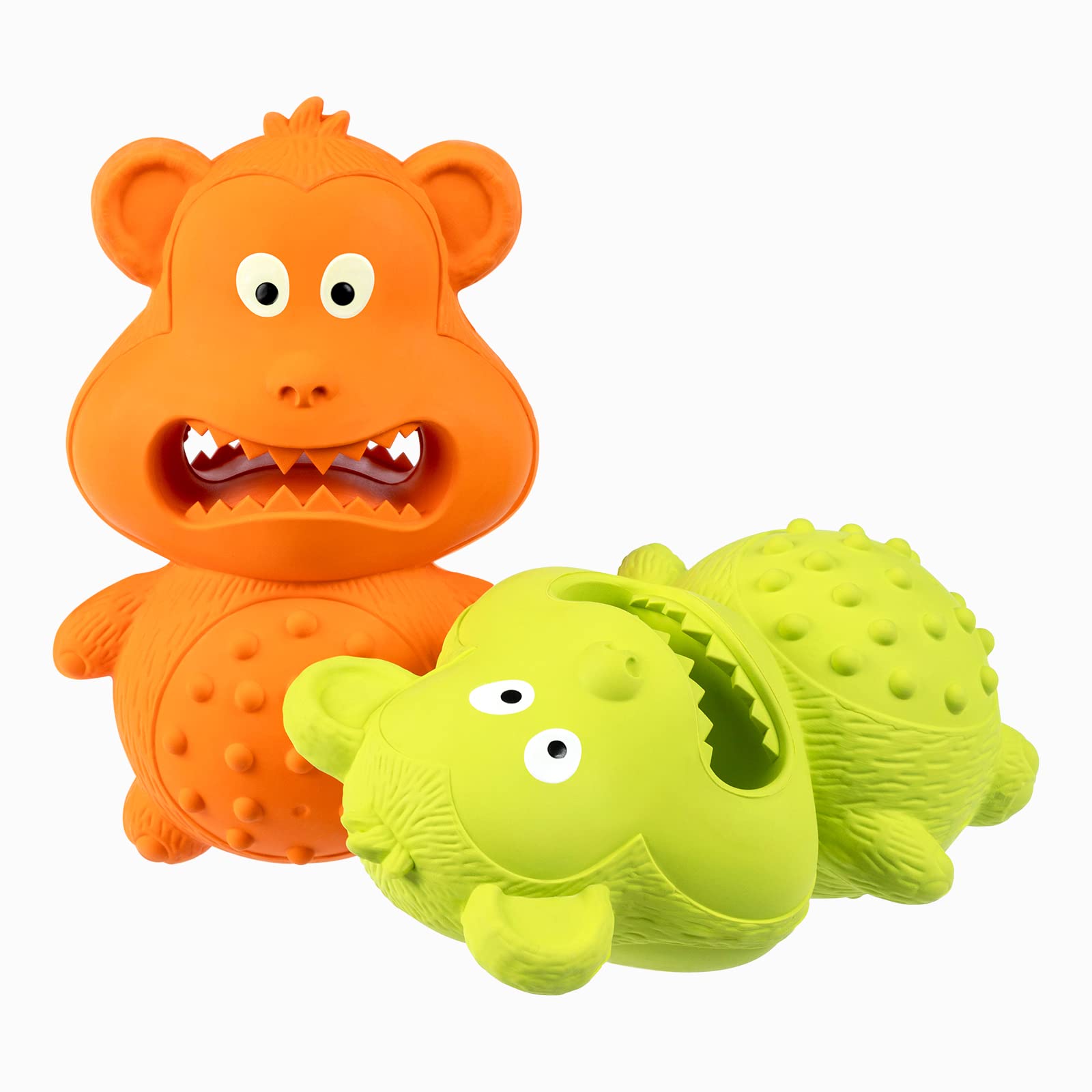 HERLAM Dog Toys for Aggressive Chewers, Puppy Chew Toys Teething Natural Rubber Sound Attracts Attention/Reduce Anxiety&Boring 1-Pcs Tough Pet