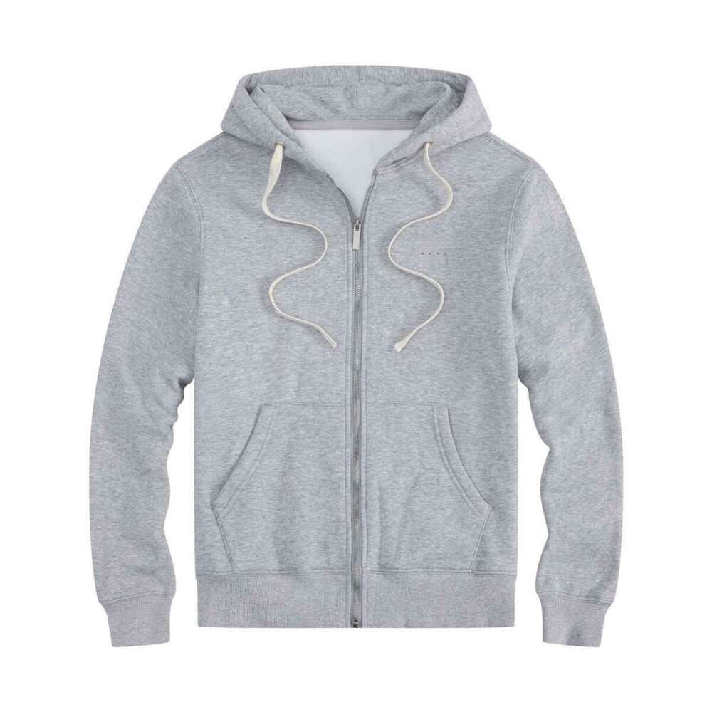 Winter New Men's Hoodie Cardigan With Thick Veet And Pure Cotton Casual Solid Color Hood