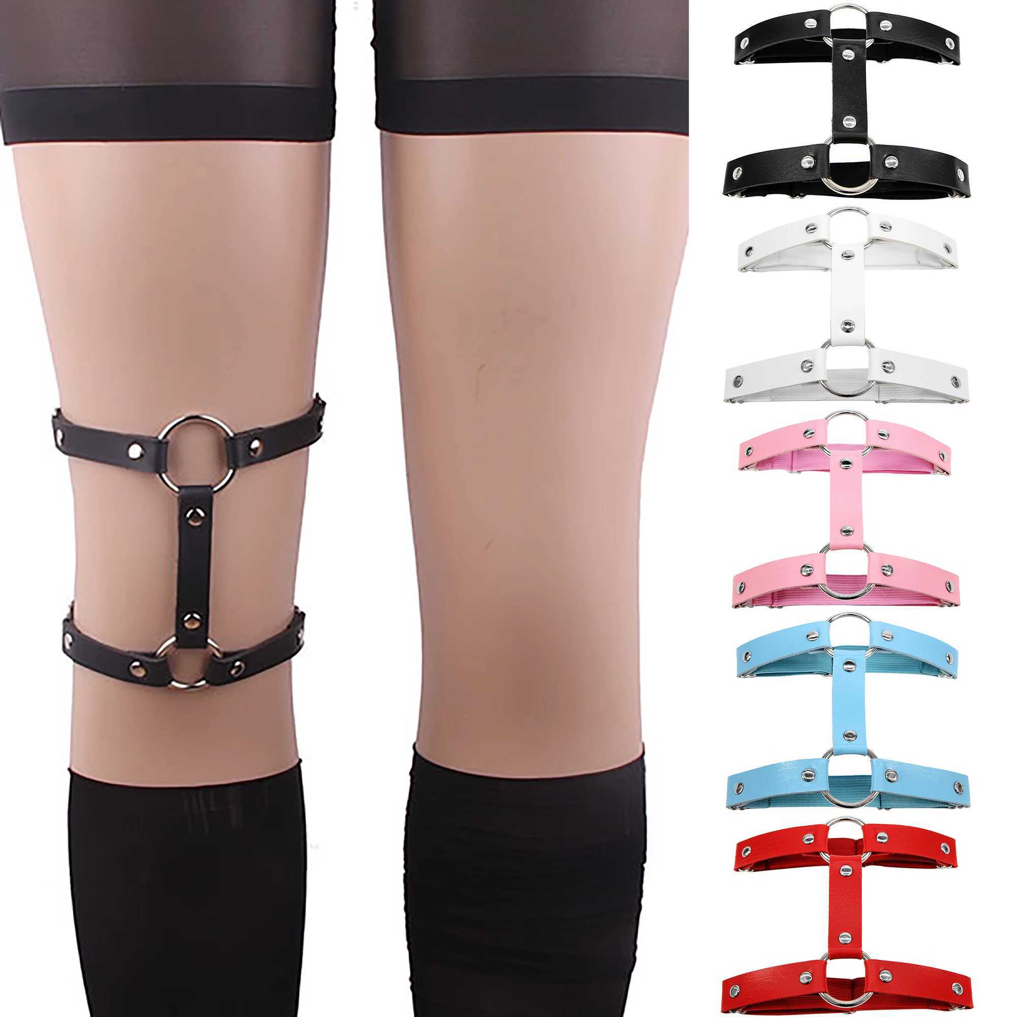 1PC Women Girls Sexy Elastic Garter Belt Pu ather Punk Gothic Harn Adjustable g Ring Fme Garters Skirt AccoriesXJ250224