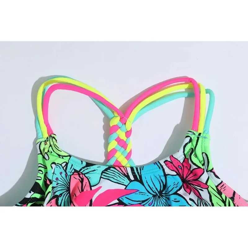 Womens two-piece printed swimsuit childrens beachwear swimsuit from 4 to 16 years old Dropship 2023 X250224