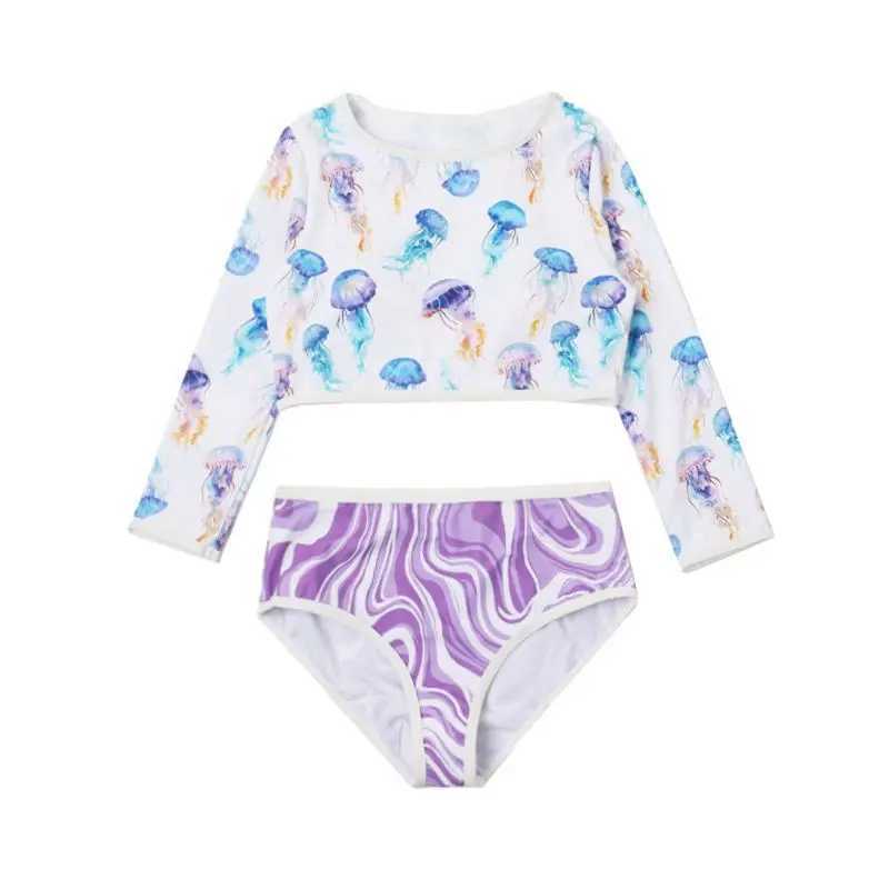 6-15 Years Children Girls Swimsuit Kids Swimwear Surfing Wear Sunscreen Quick Dry Swimwear Beach Wear X250224