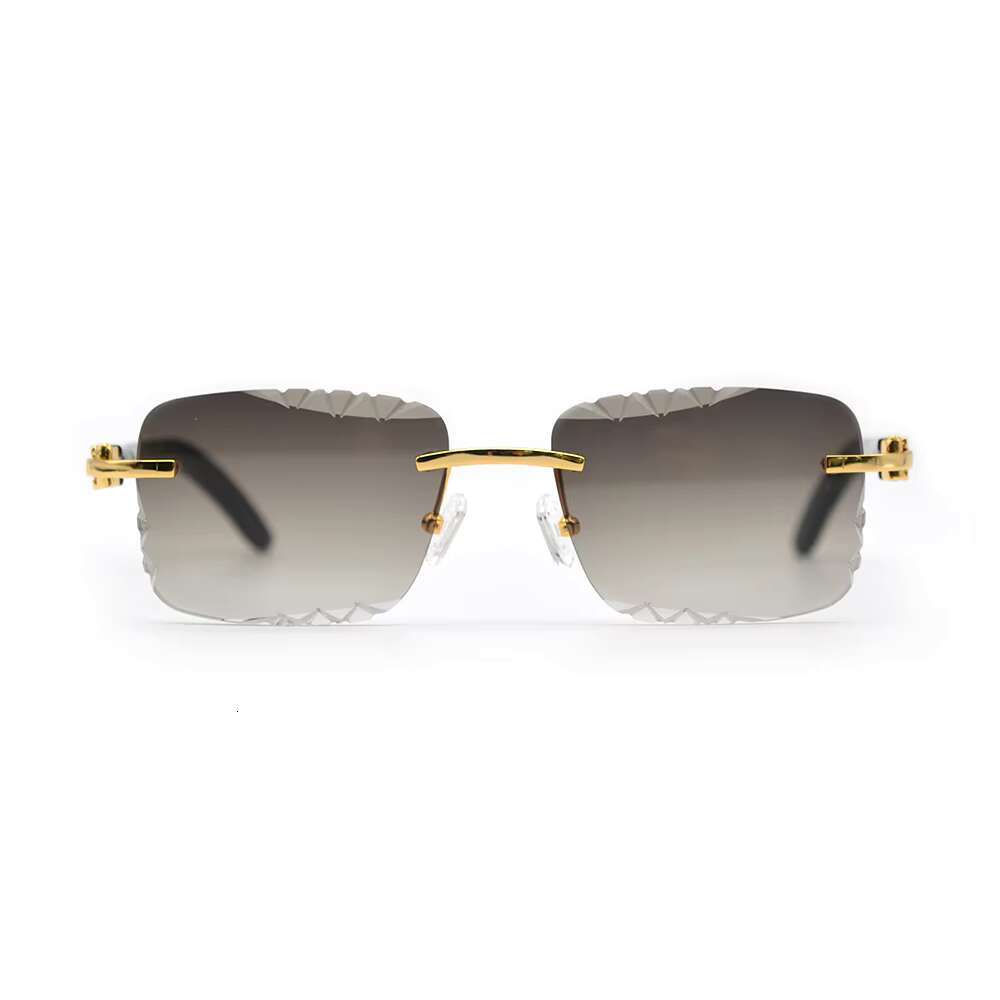 2022 Womens Black Buffalo Horn Sunglasses Rimless