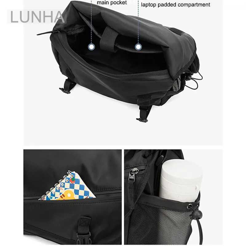 Men Oxford Large Capacity Messenger Bag Casual Water-Resistant Crossbody Shoulder Bag Outdoor Laptop Bag with Adjustable Strap Z250225