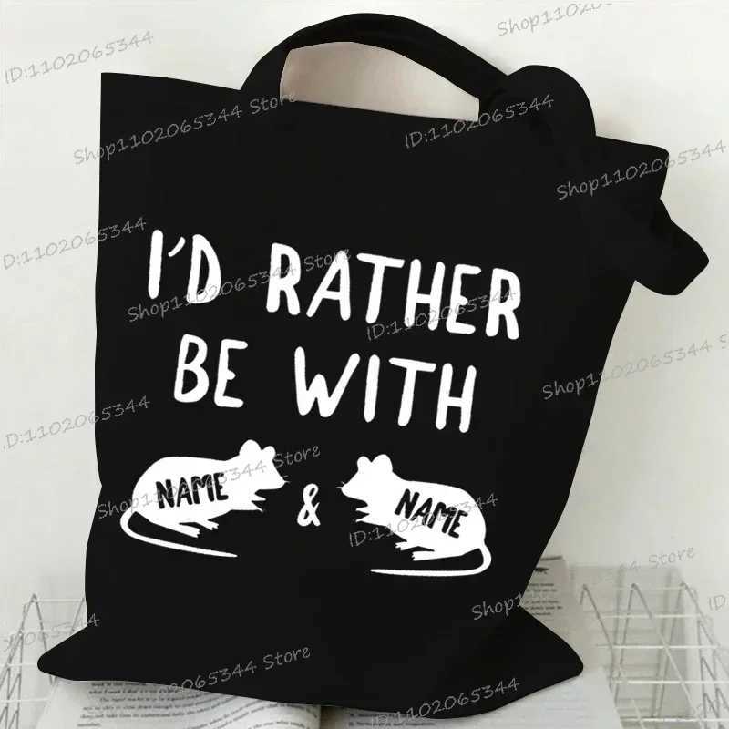 Rat Shoulder Bags Women Cartoon Animal Rat Collapsible Tote Bags Vintage Rat Fashion Shopping Bags 2023 Casual Womens Handbags Z250224