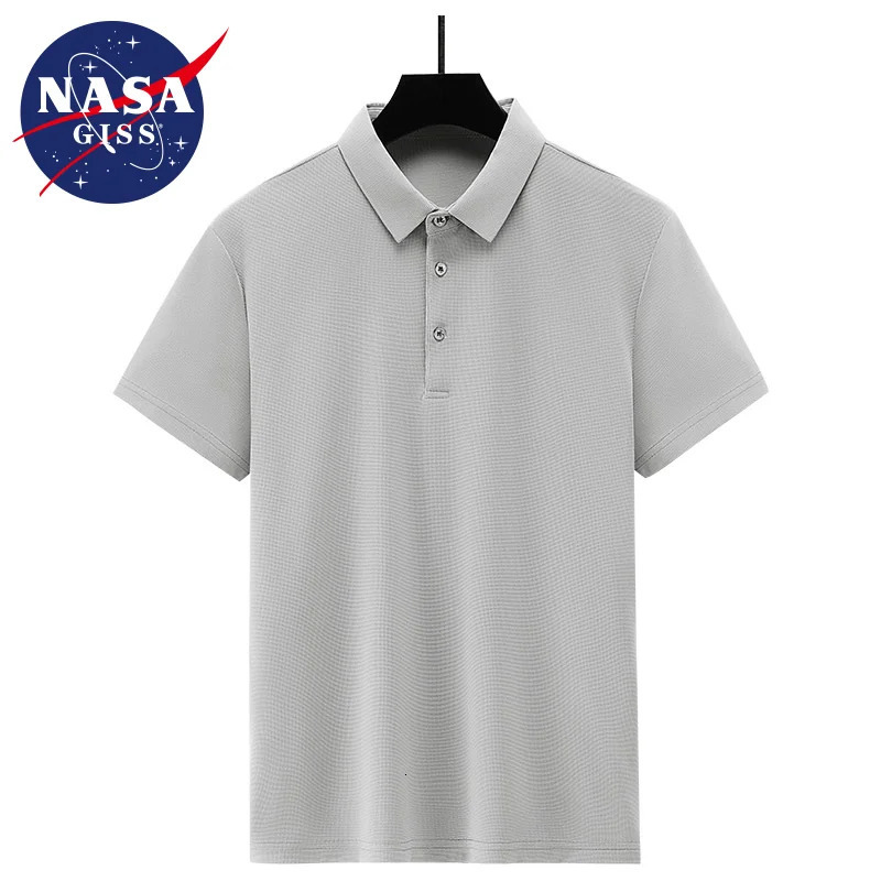 Waffle Ice Pearl Fabric POLO Shirt Mens Top Summer Ice Silk Short Sleeves Mens Fashion 250222