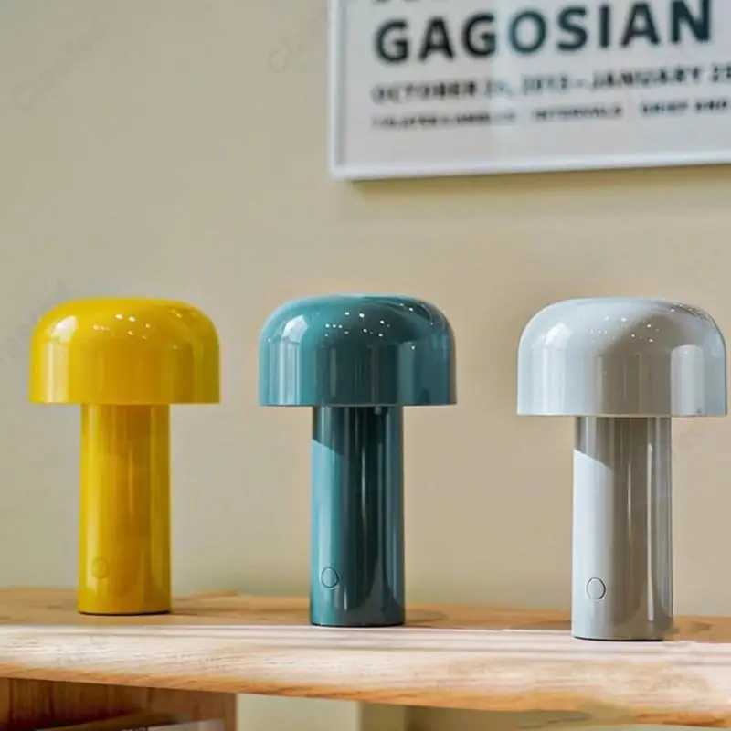 Italian mushroom table lamp charging night light portable USB charging touch bedside lamp living room decoration light Z250225