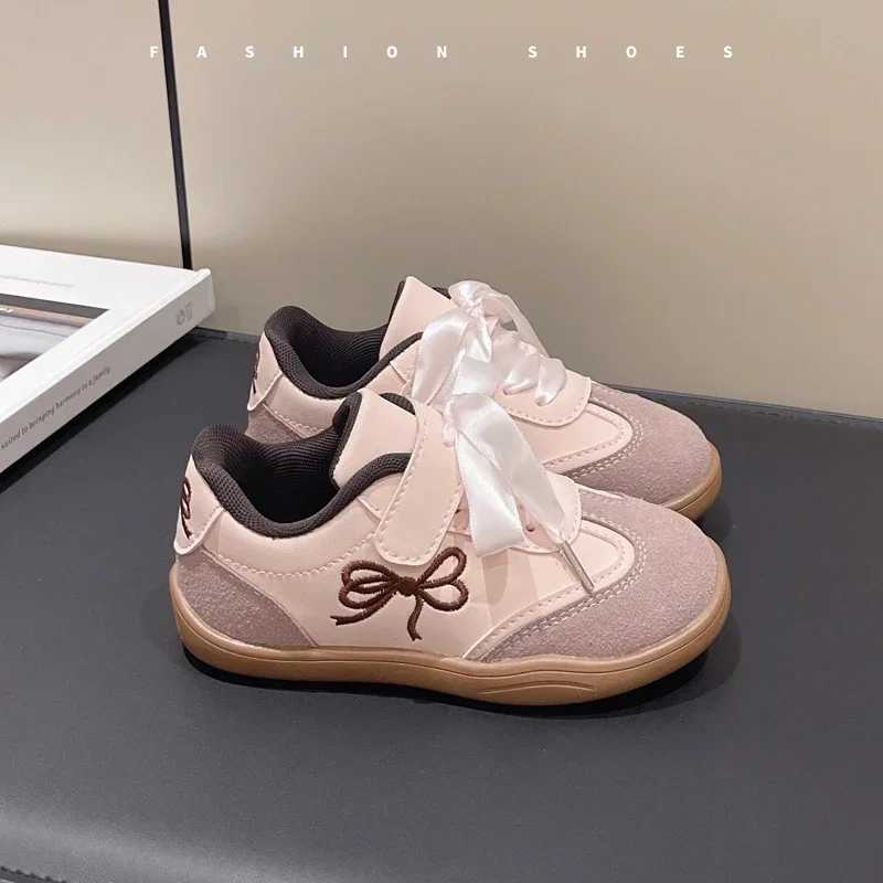 Children Casual Sneakers for Girls 2024 Autumn New Fashion Korean Style Soft Bottom Anti-slippery Sweet Bowtie Versatile Shoes X250224