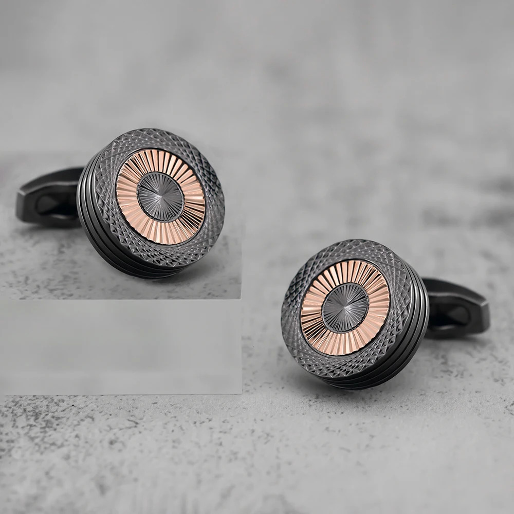 High Quality Brass Material French Shirt Cufflinks Light And Elegant Double-Layer Electroplated Contrasting Color 250220