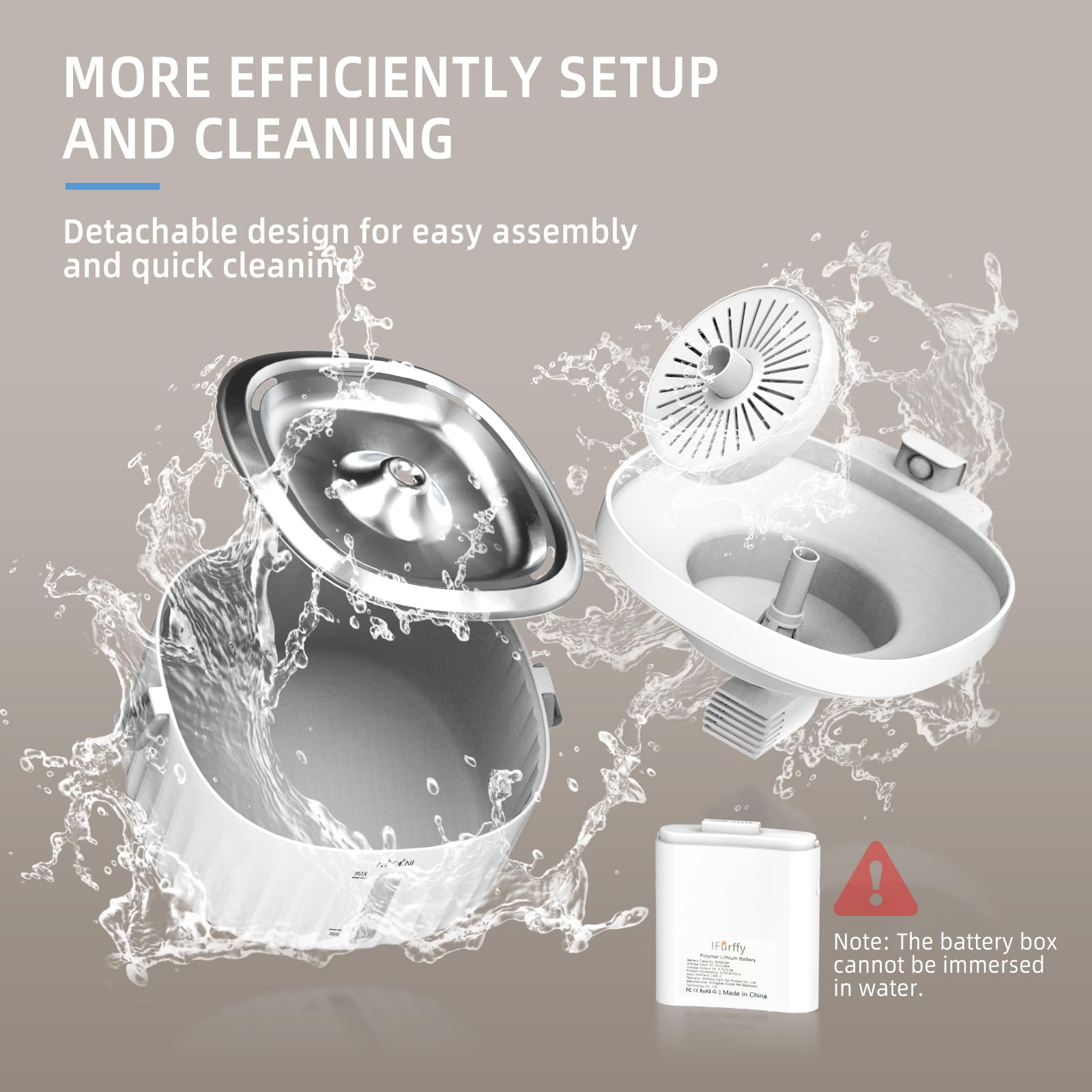 NCDCNI Cat Water Dispenser 2L/67oz with Smart Pump and Led Light,