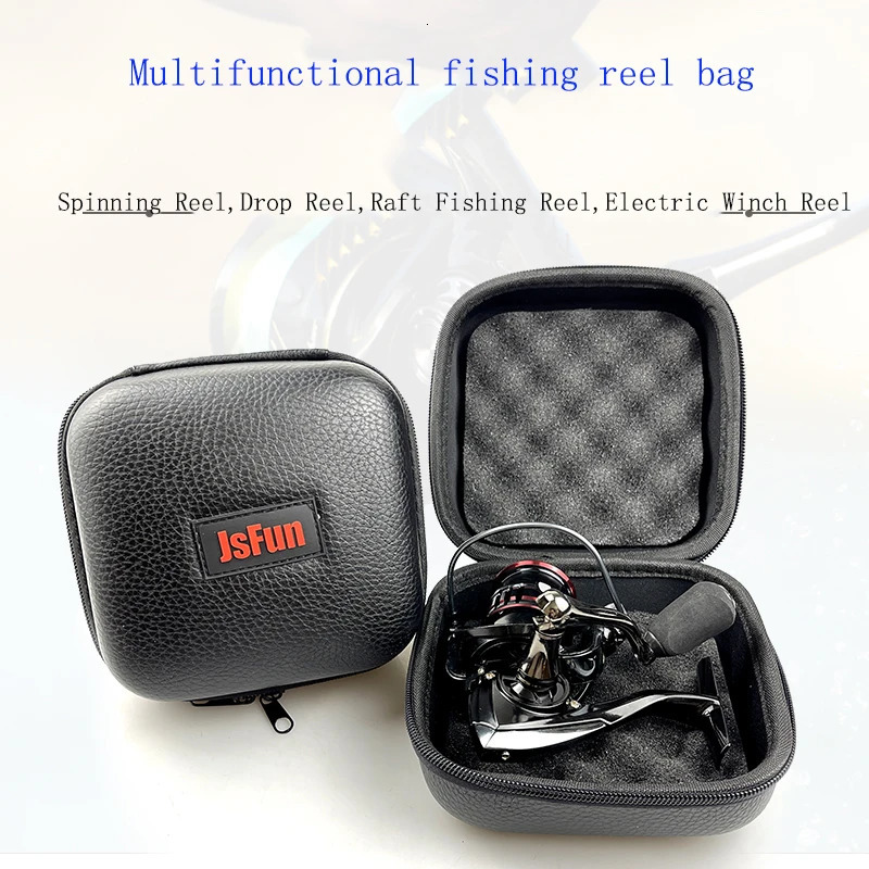 SML rotating fishing bag PU box cover reel shockproof and waterproof storage 12 reels 250213