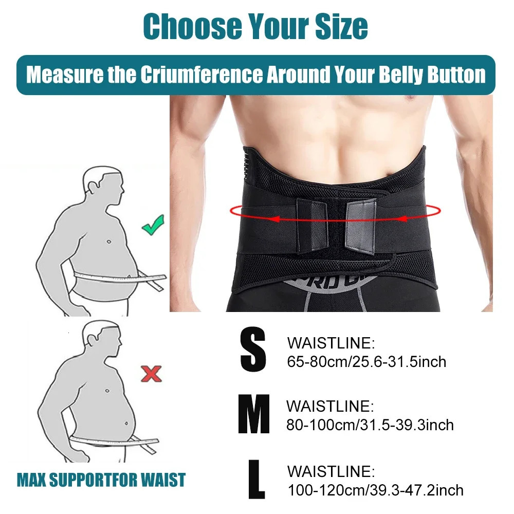 Sports Waist Support Back Support Belt Waist Trainer Corset Sweat Brace Trimmer Home Work Ortopedicas Spine Support Pain Relief 250224