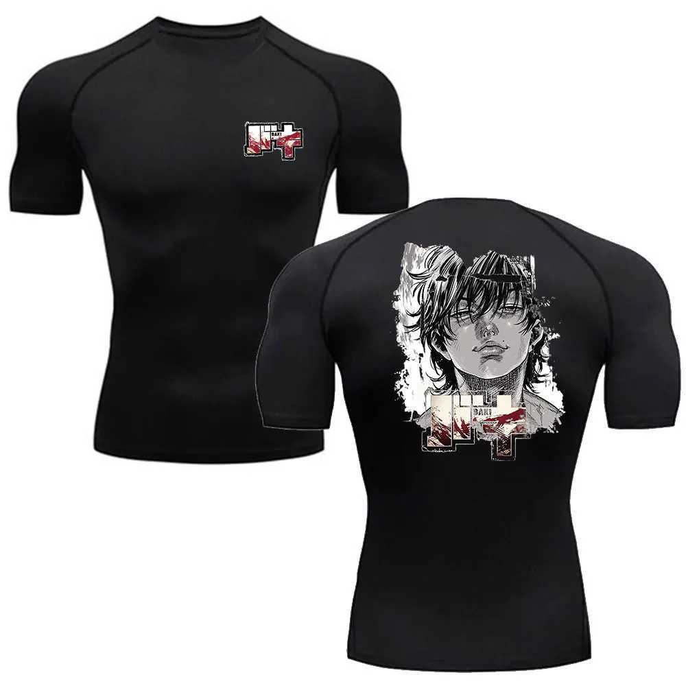 New Arrival Anime Baki Hanma MenS T Shirt Gym Fitness Boxing Outdoor Training MMA Rash Guard Boxing Shirt Herren Jiu Jitsu Bjj Sport Shirt Z250225