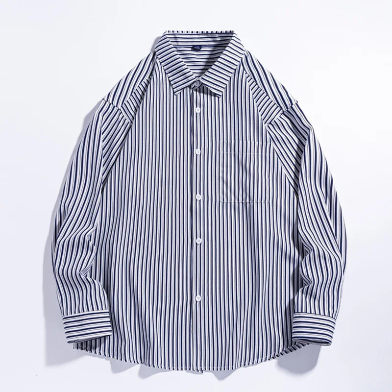 Trendy Fashion Autumn Mens Turn-down Collar Printing Single Breasted High Street Casual Loose Long Sleeve Shirts Tops 250220