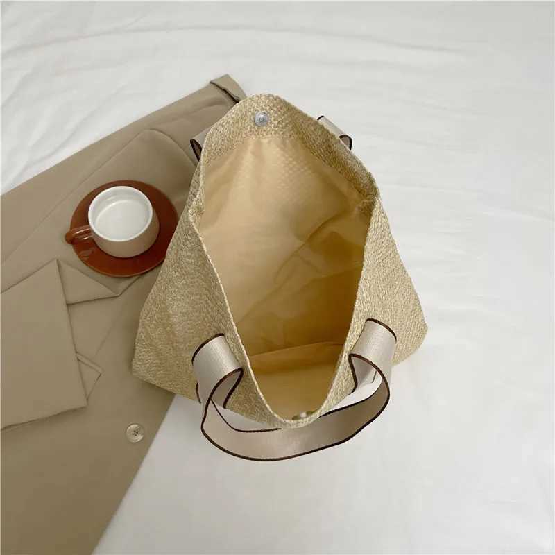 Beach Weaving Ladies Straw Bag Summer Handmade Bags Large Capacity Top Handle Handbags Totes