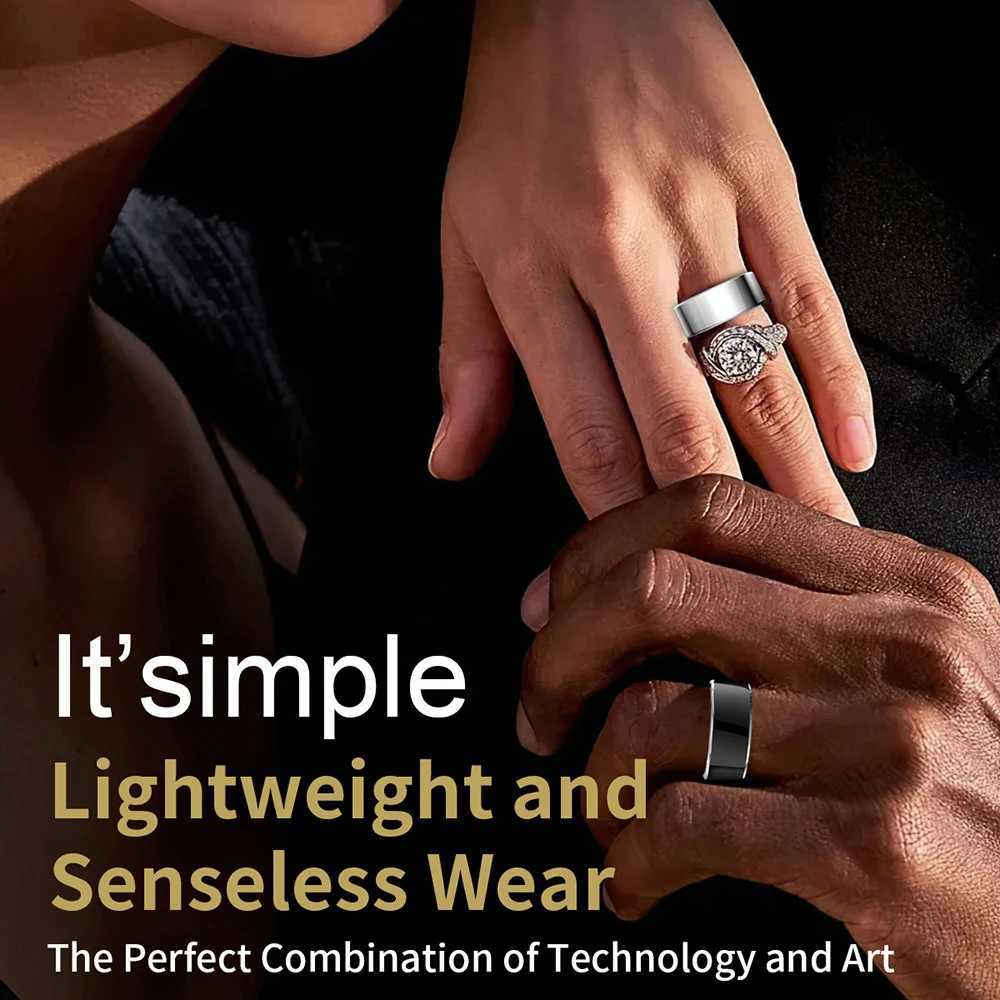 SR02 Smart Ring Military Grade Titanium Steel Shell Health Monitoring IP68 5ATM Waterproof With Magnetic Suction Fast Charging W250225