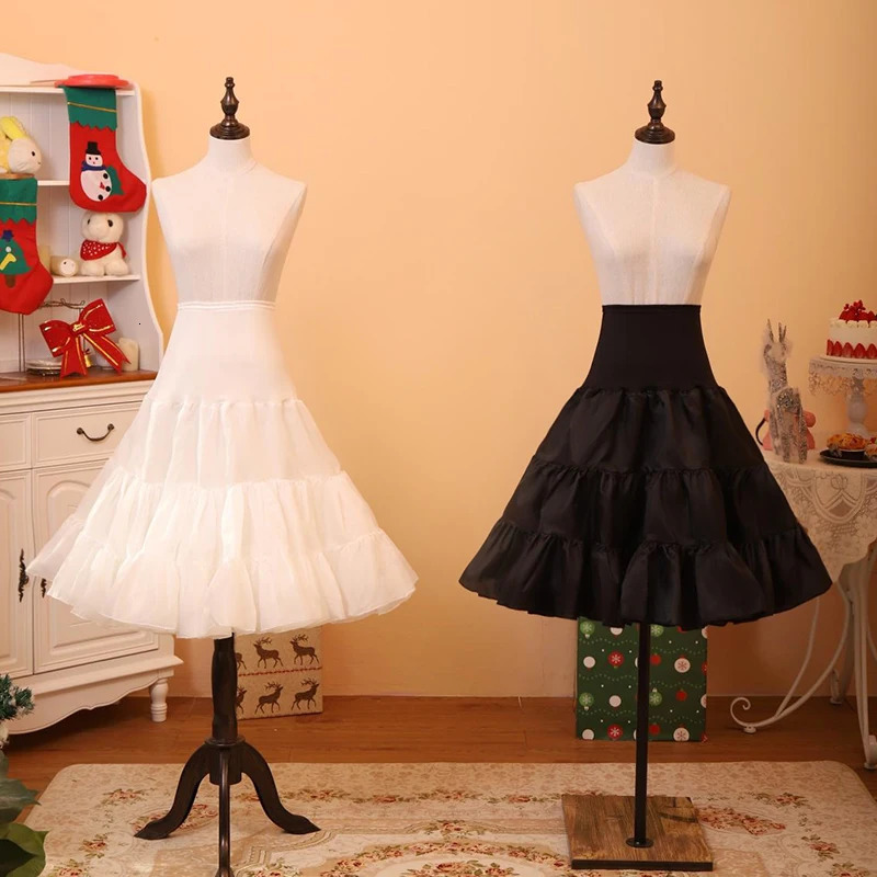 Woman Petticoats White Black Pleated Skirt high Waisted Skirts Lolita Under Petticoat Skirt Mini Skirt Tulle Skirts For 250225