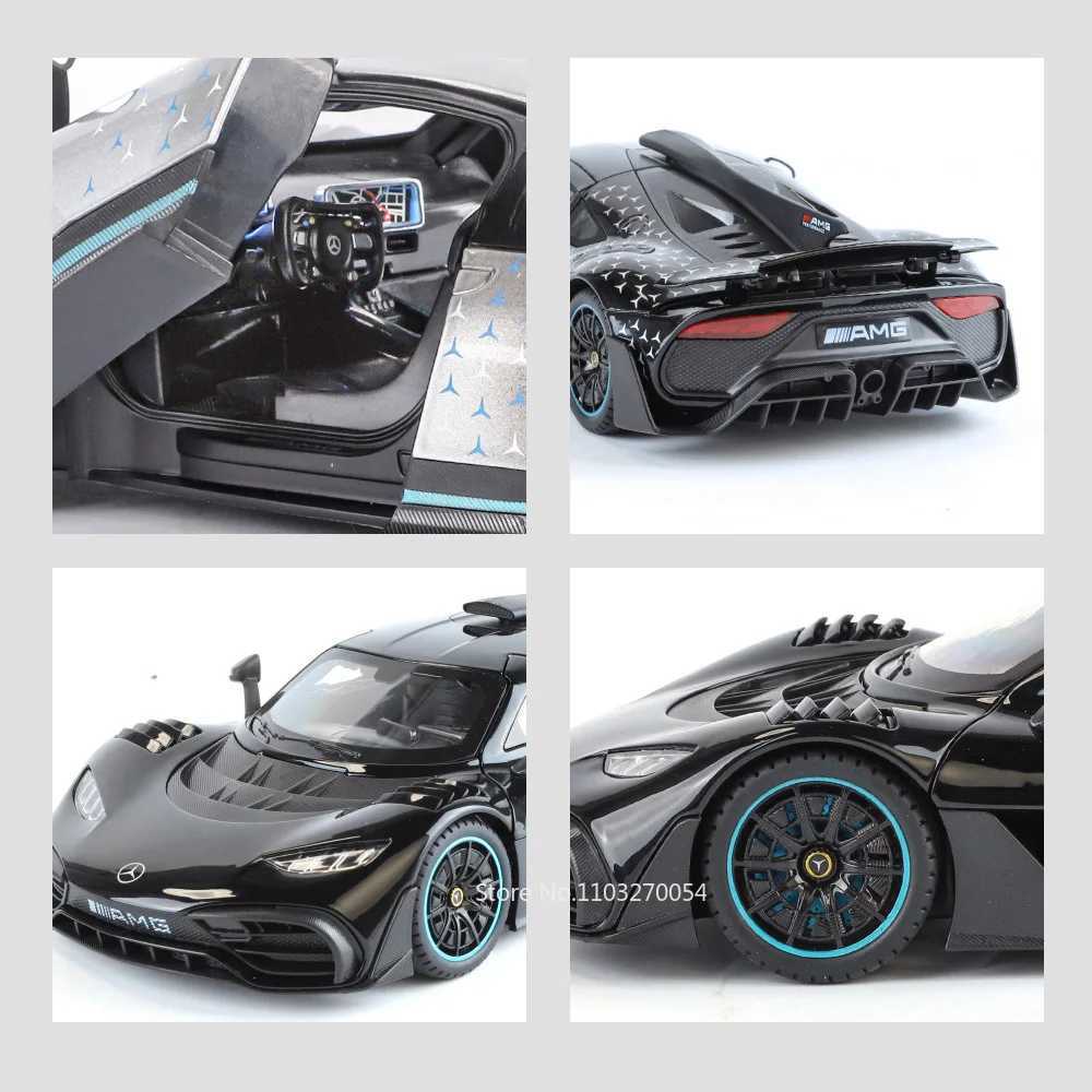 1 18 Benz AMG ONE Alloy Sports Car Diecast Model Toys Doors Opened with Sound Light Front Wheel Steering Vehicle Adult Kids Gifts Z250224