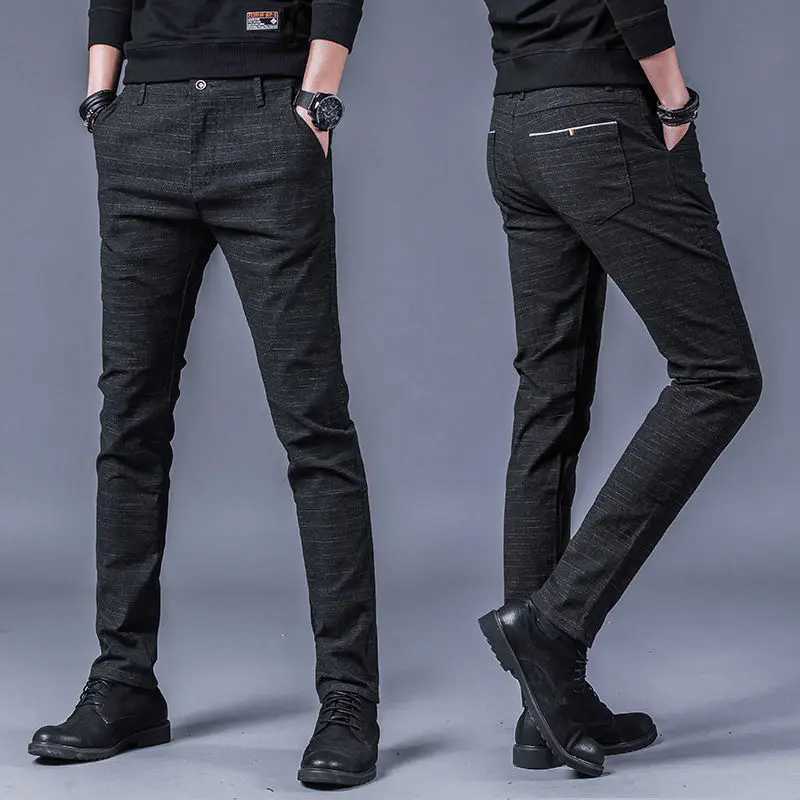 Streetwear Fashion Mens Solid Ultra Thin Set Mens Business Mens Clothing Spring and Autumn Day Casual Straight Full Set Trouser 38 W250225