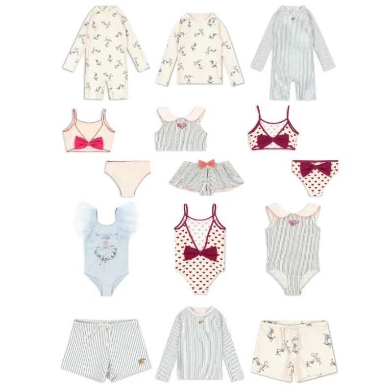 New 2025 Summer KS Childrens Swimsuit Set Cute Printed Swimsuit for Girls Childrens Fashion Set X250224