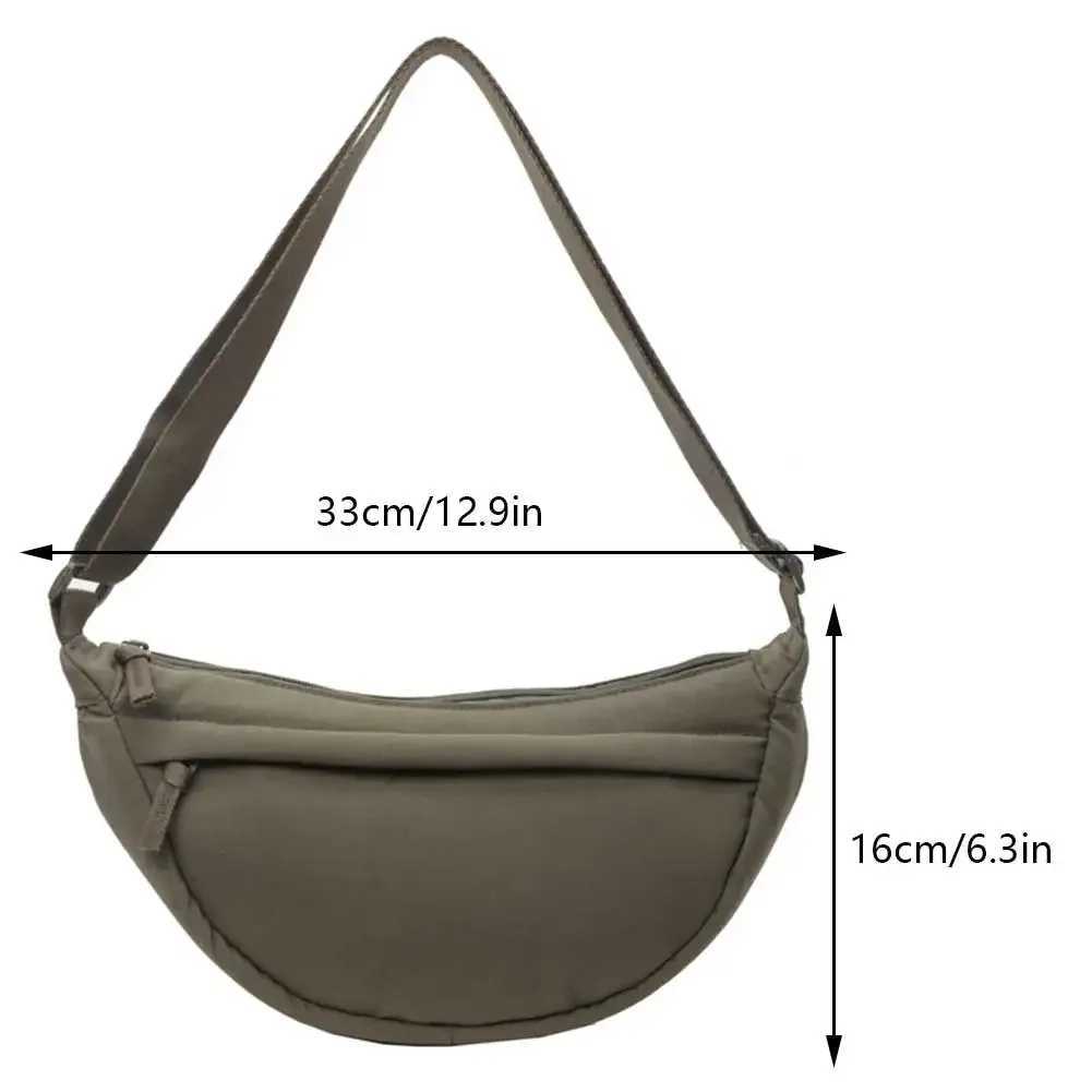 Japanese Trend Womens Dumpling Bag Solid Color Casual Crossbody Bag Commuter Simple Crescent Bags Large Capacity Ladies Satchel Z250225