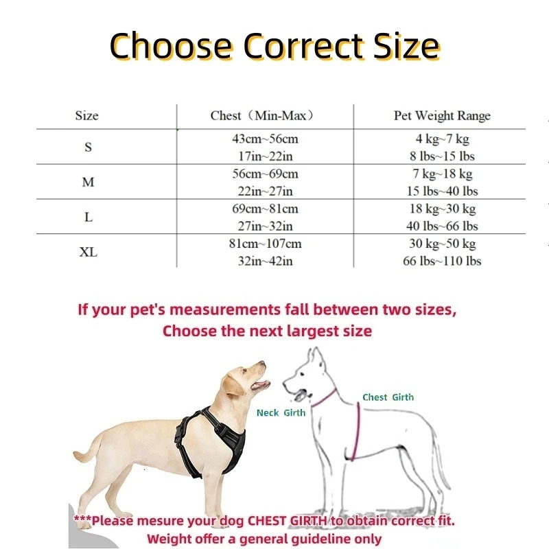 No Pull Dog Harness Large Dog Harnesses Heavy Duty Reflective Easy Control Handle for Large Dog Walking Medium Dogs Pet Supplies 250224