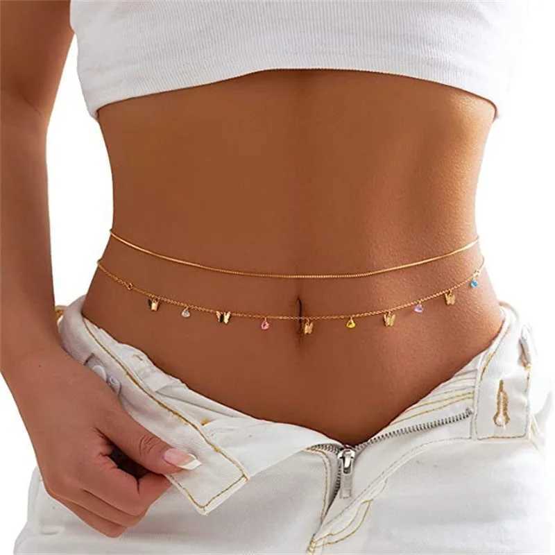 Charm Tassel Belly Chains For Women Gold Silver Color Rhinestone Bikini Waist Body Chain Jewelry Versatile AcoriesXJ250224