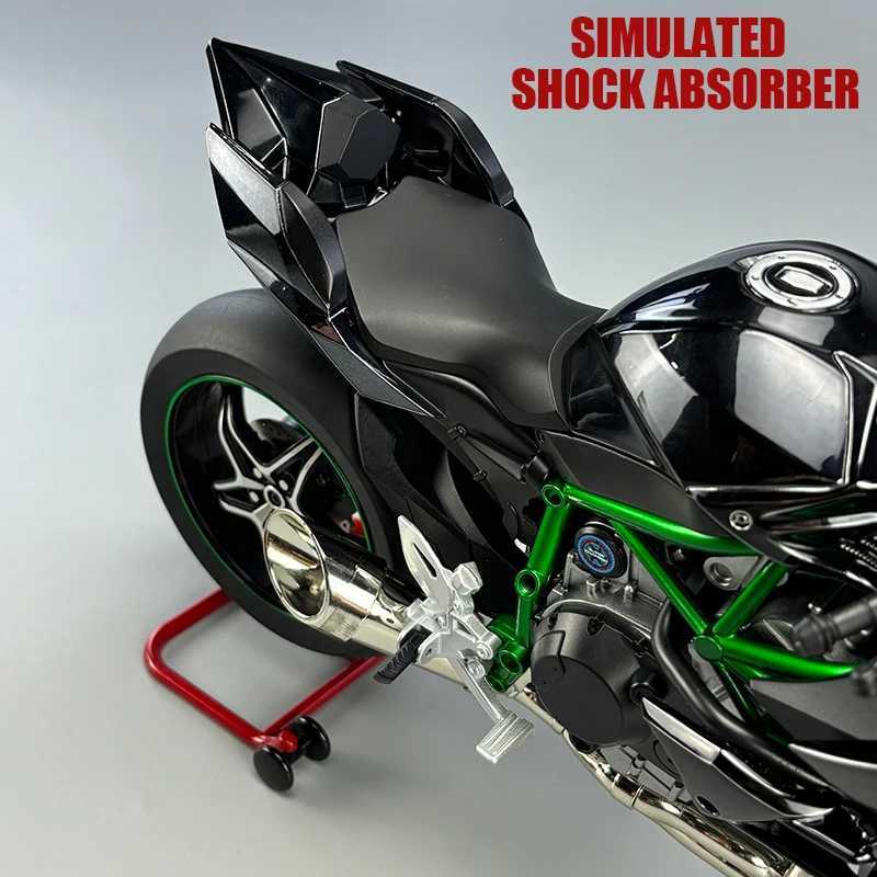 Large 1 6 Kasaki H2R Spray Alloy Diecast Motorcycle Toy Bootable Dynamic Metal Model Sound Light Birthday Gift Hobby Collect O Z250224
