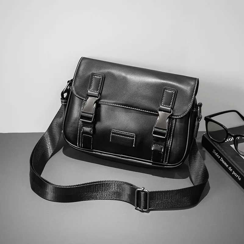2025 New Mens Messenger Bag Fashion Patch Work PU Leather Cross Body Bag Mens Shoulder Bag Square Backpack Strap Bag Handbag Z250225