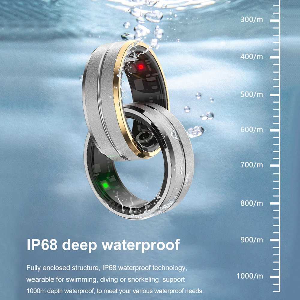 2024 smart ring military grade titanium steel shell health monitoring IP68 and 3ATM waterproof multi sport mode W250225