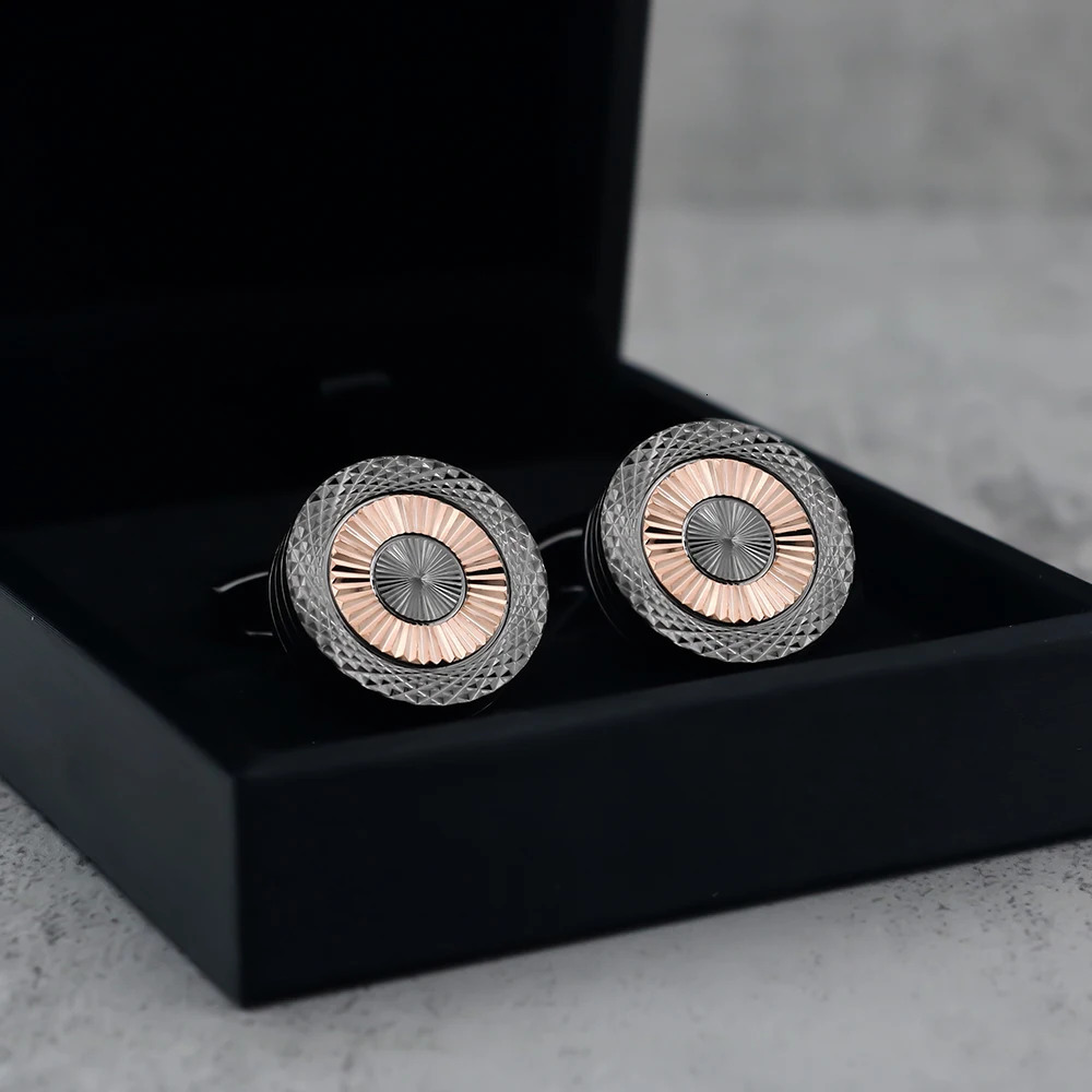 High Quality Brass Material French Shirt Cufflinks Light And Elegant Double-Layer Electroplated Contrasting Color 250220