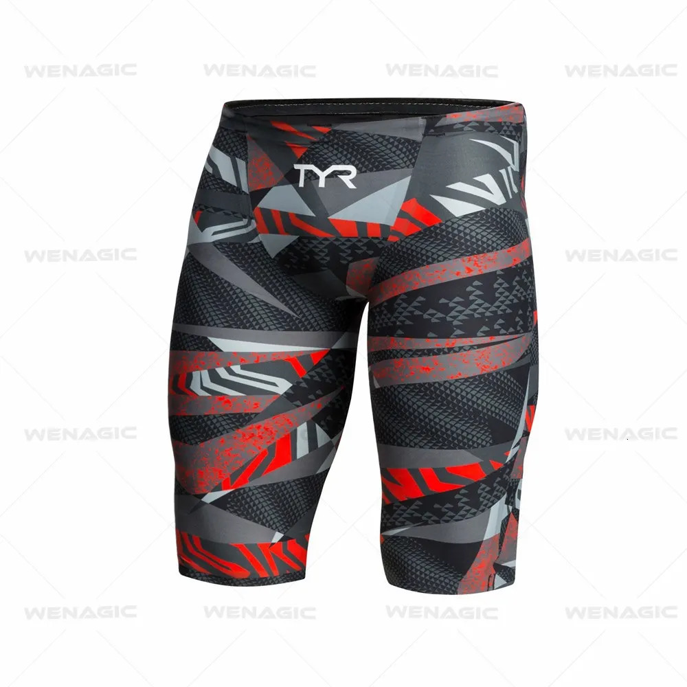 Mens swimming relay Lycra patterned beach shorts fast drying sea sports pants jammer surfing safety Knicks 250222
