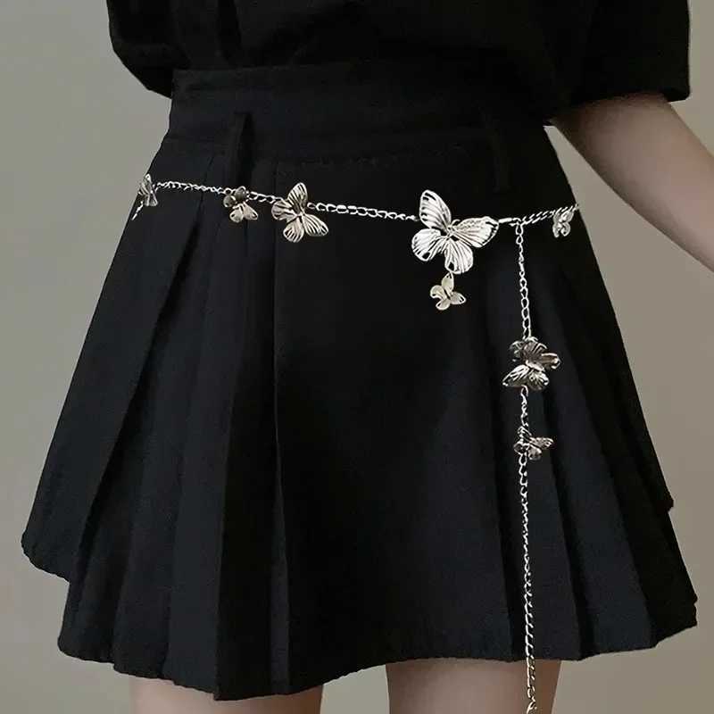 Fashion Metal Belts With Waist Chain Adjustable Punk Metal Desinger Belts for Women Sweet JewelryXJ250224