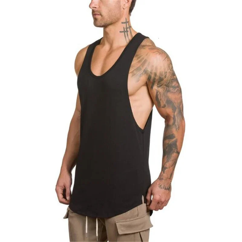 gym clothing Men Bodybuilding and Fitness Stringer Tank Top Vest sportswear Undershirt muscle workout Singlets 250224