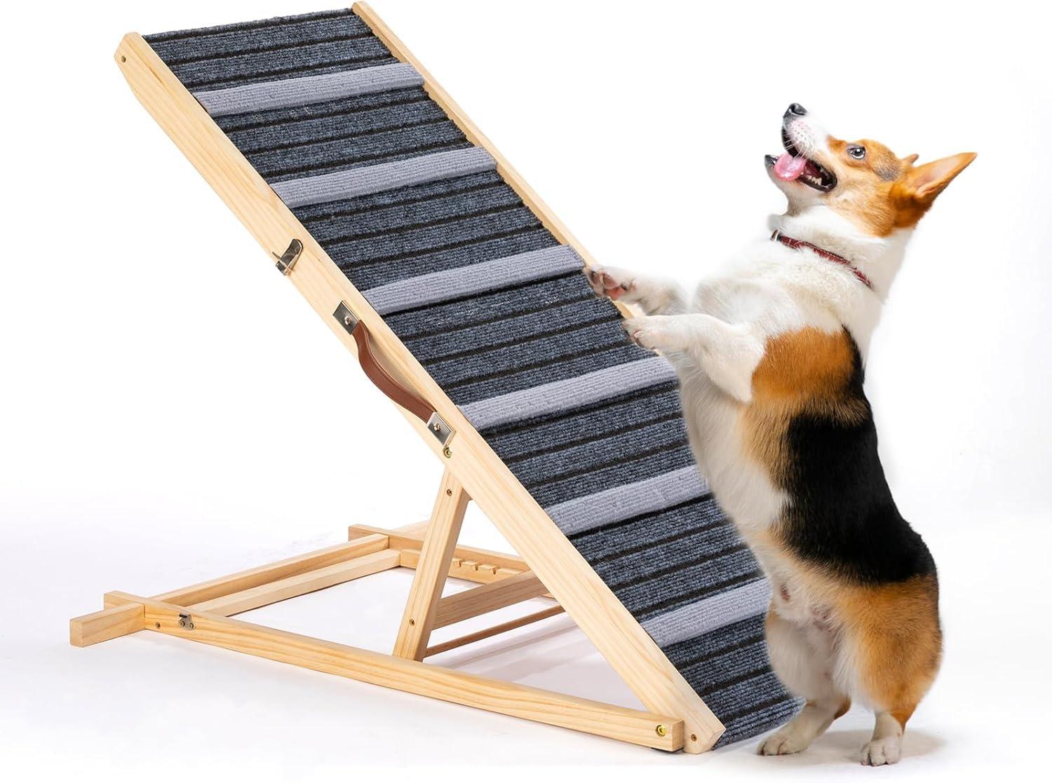 Dog Ramp for Large, Small & Old Dogs, 41.7" Long Upgrade Folding Pet Ramp for Car, Bed, Sofa, Couch, Portable Folding Dog Stairs Adjustable Heigh