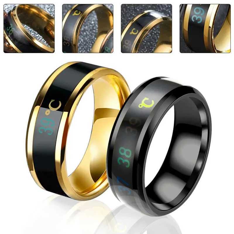 Fashion 2024 New Arrival Titanium Steel Intelligent Temperature Sensitive Ring Mens Waterproof Jewelry Wedding Gift W250225