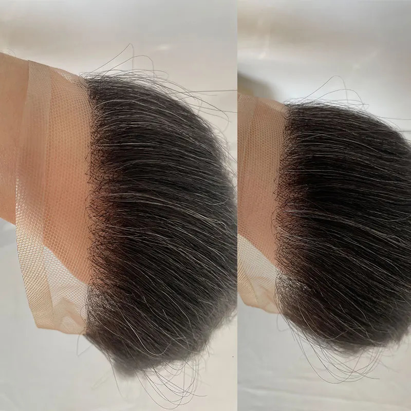 Forehead Hairline Toupee for Men HD Invisible Lace Front Skin PU Back Man Hairpieces Frontal Hair Topper 1B20 Color 4x18 250224