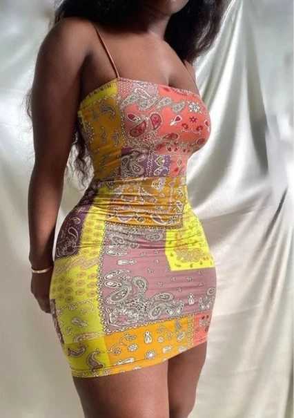 Summer womens fashionable printed spaghetti strap dress casual beach dress simple no velvet club ultra-thin body party short skirt miniXJ250224