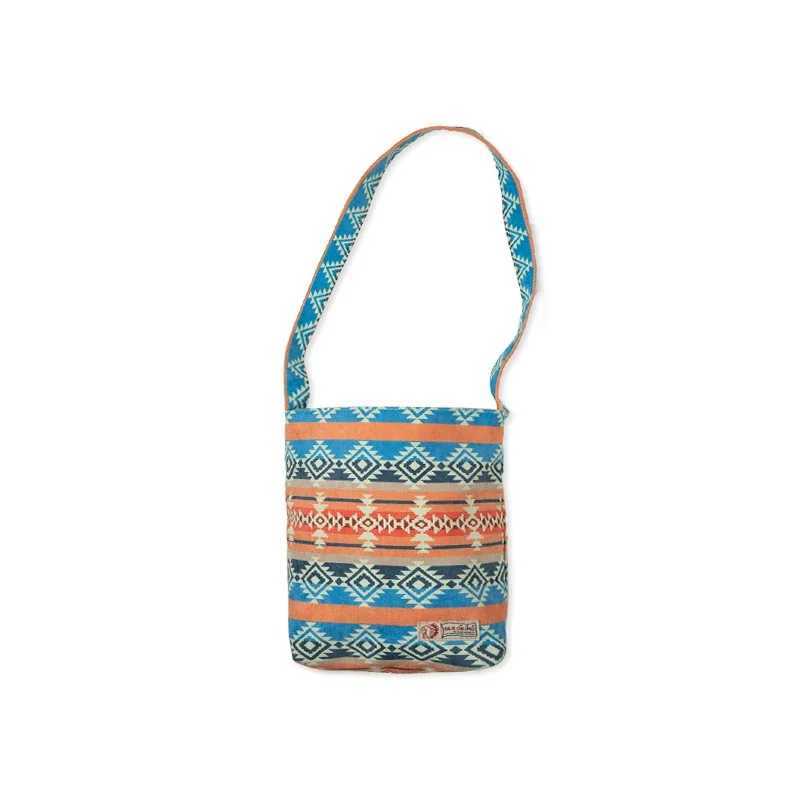 Made Vintage Ethnic Canvas Bucket Bag Niche Double-sided Dual-use Single-shoulder Handbag Messenger Commuter Bags Crossbody Z250225