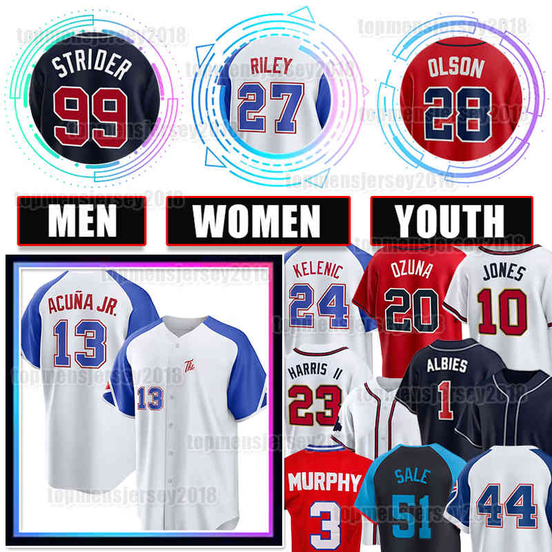 13 Ronald Acuna Jr. Jersey City Connect Austin Riley Baseball Matt Olson Braves Spencer Strider Michael Harris II Ozzie Albies Jurickson Profar Chris Sale Dale Murphy