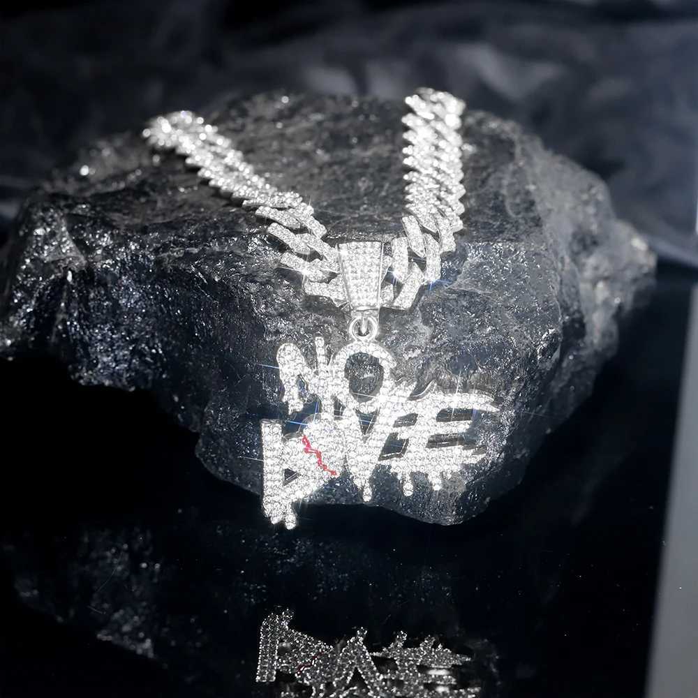 Hip-hop Punk NO Letter Pendant Cuban Necklace Stylish d Out Mens Wens Street Style Cuban Chain Trend Jewelry Gift X250224