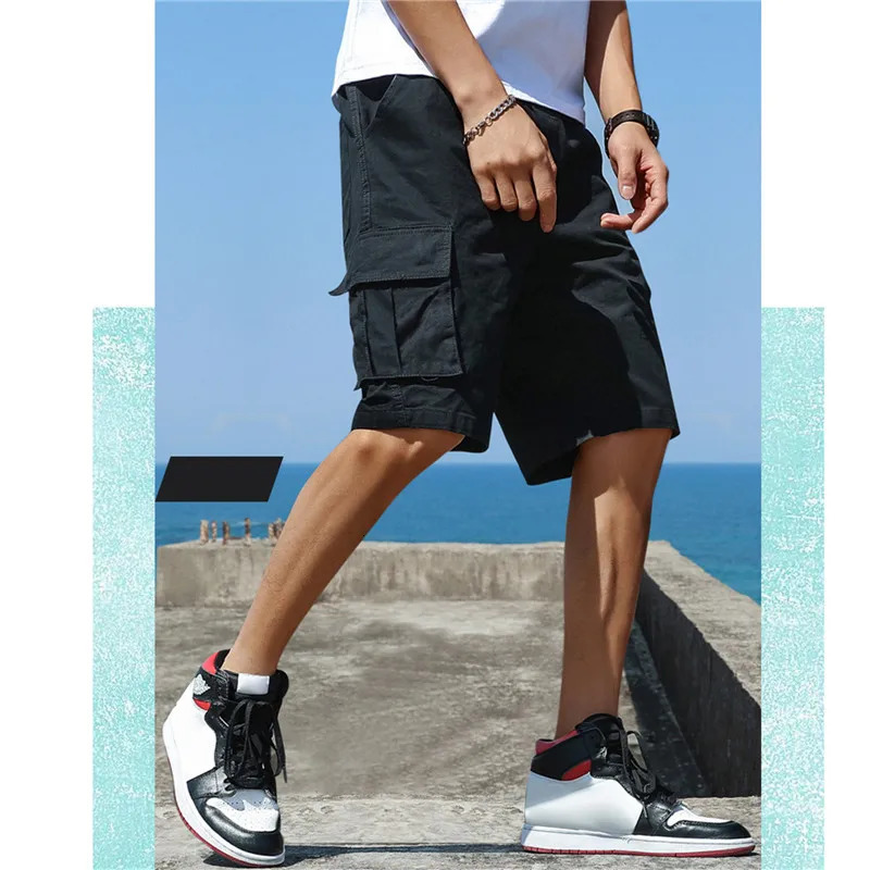 Summer Men Trend Cargo Shorts Mens Letter Print Pocket Shorts Fashion Casual Straight Shorts Mens Clothing Mens 250224
