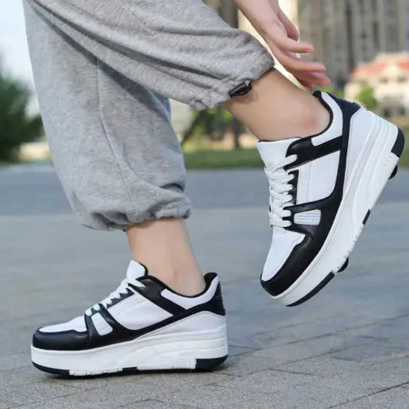 Fashion Roller Skate Shoes Kids Children Casual Sports Toy Gift Games Boys 4 Wheels Sneakers Girls Boots Ultra Light Rollerskate W250225