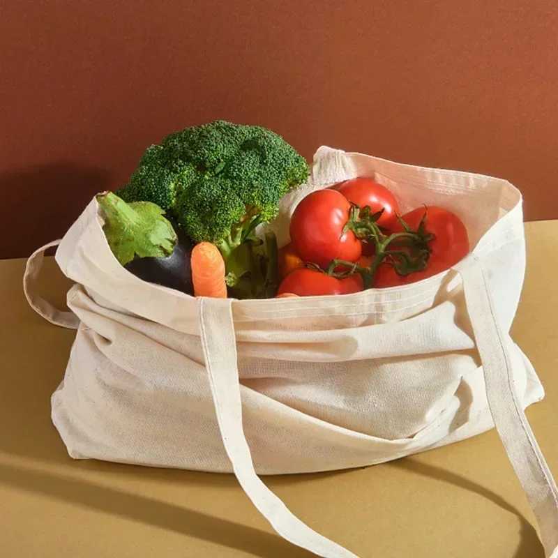 Casual Large Capacity Shoulder Bags Shopper Canvas Bag Fashion EcoTote Cotton Cloth Reusable DIY Linen Handbags for Women Man Z250224