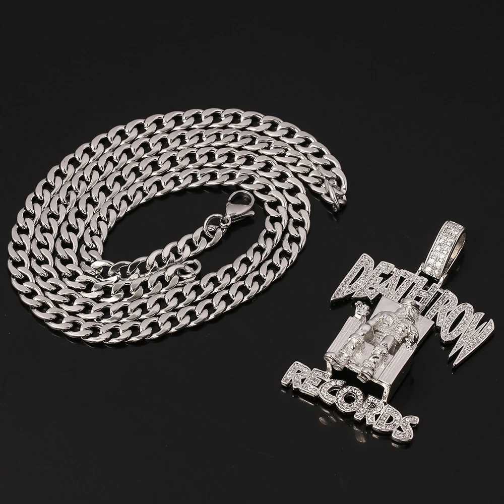 Hip hop death record prisoner necklace rhinestone pendant accessory X250224