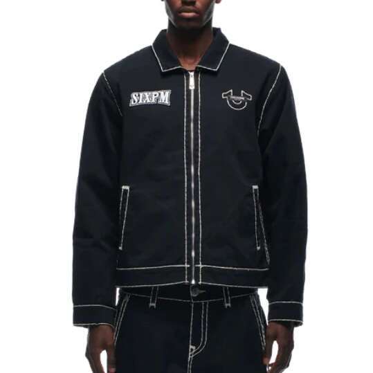 Y2K Streetwear Mens Womens Hip Hop Letter Embroidered Jeans Two Piece Tracksuit Retro Loose Leather Biker Punk Jacket Set